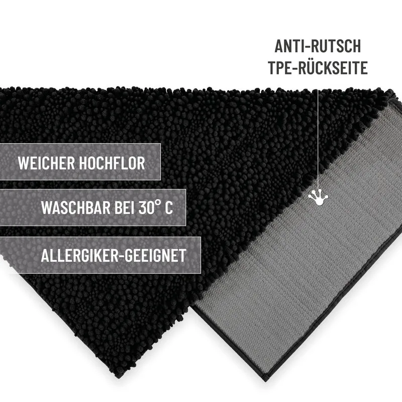 Badteppich Schwarz "Benno" WECONhome Basics