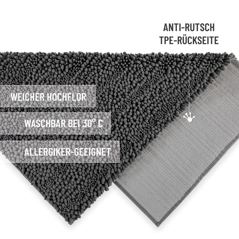 Badteppich Grau "Benno" WECONhome Basics