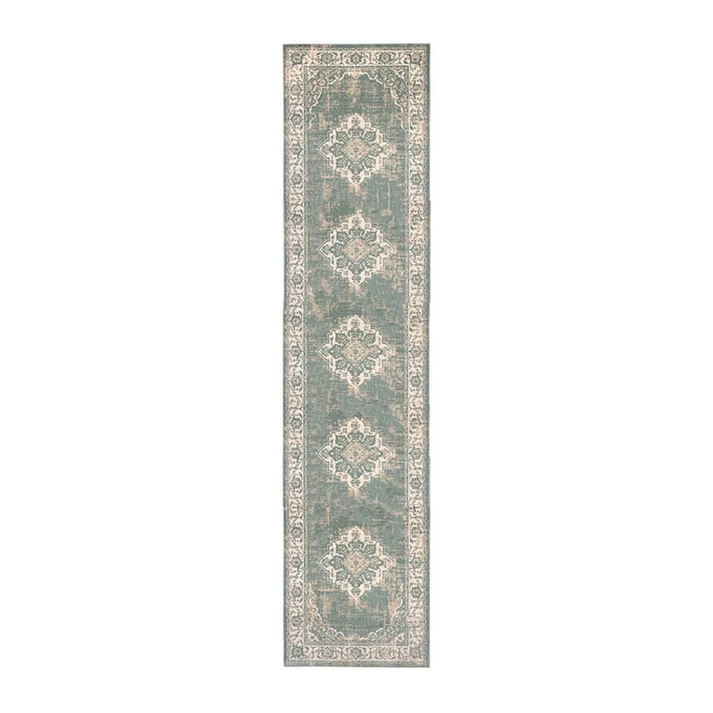 Vintage Läufer - Spring Medaillon Grün Creme