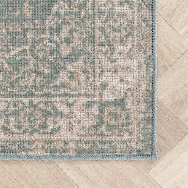 Vintage Läufer - Spring Medaillon Grün Creme