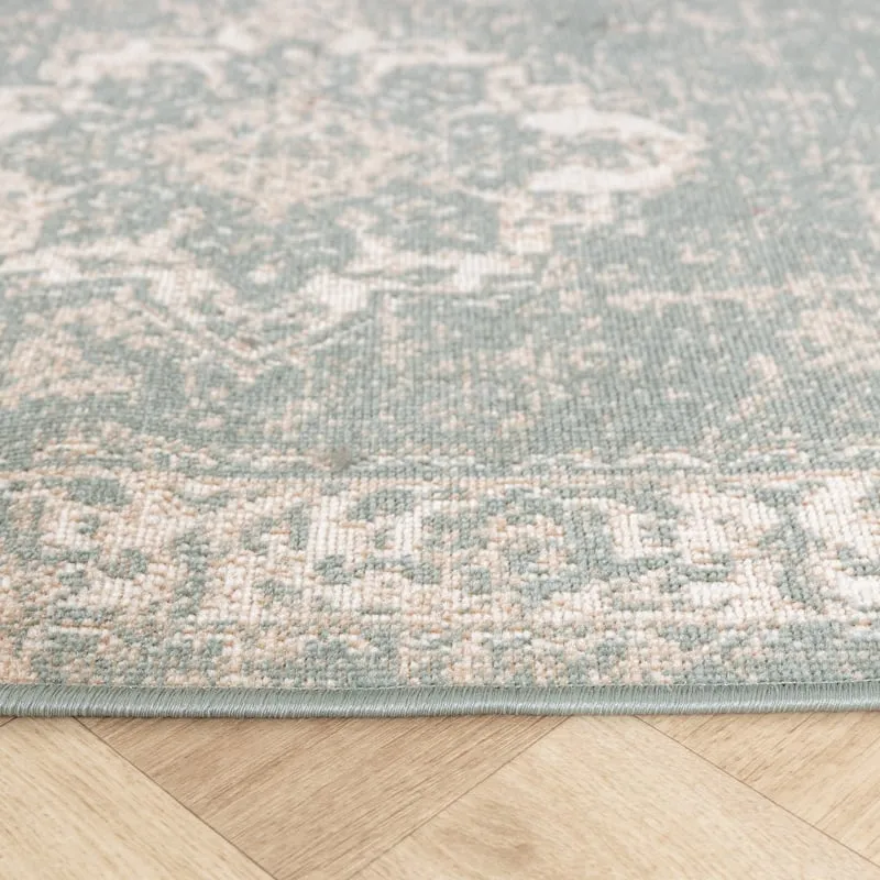Vintage Läufer - Spring Medaillon Grün Creme