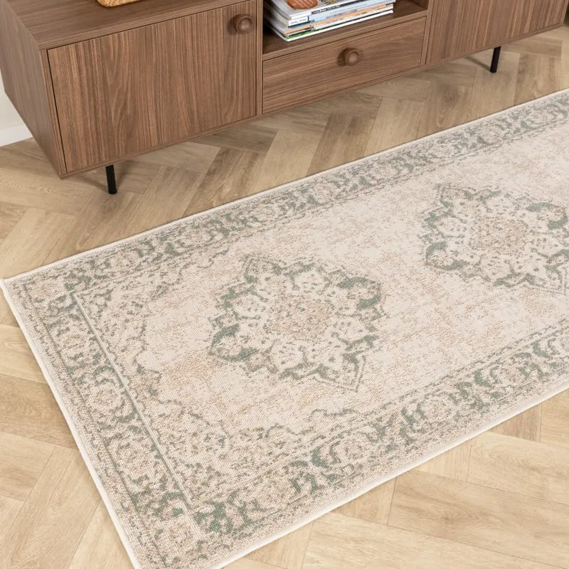 Vintage Läufer - Spring Medaillon Creme Grün