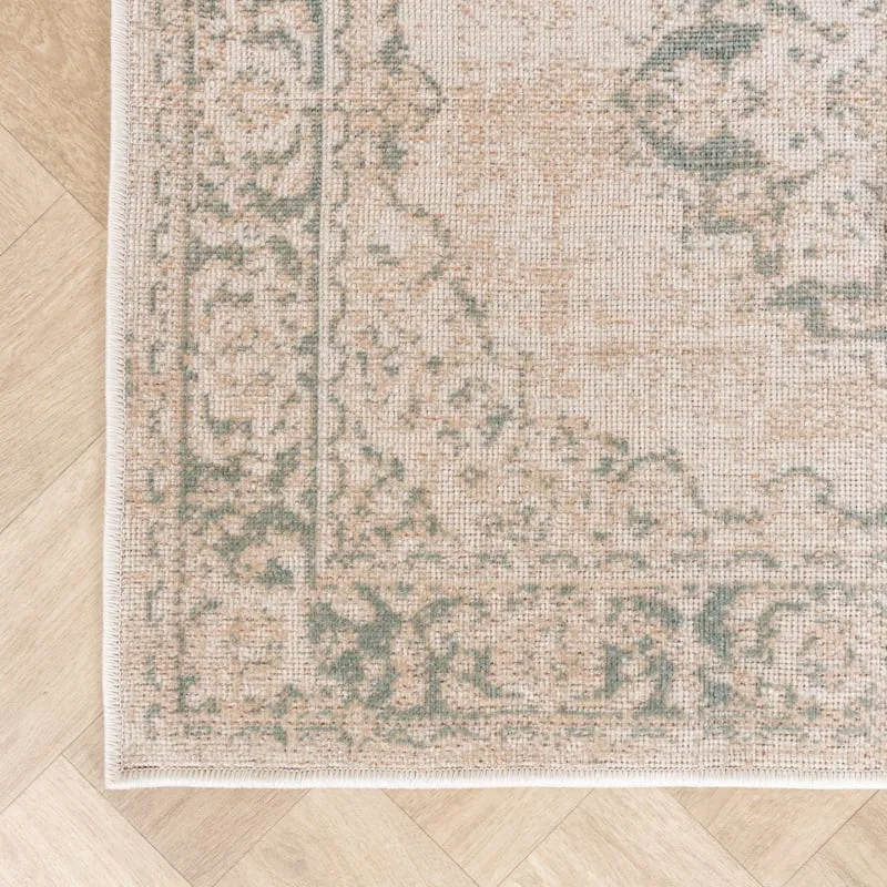 Vintage Läufer - Spring Medaillon Creme Grün
