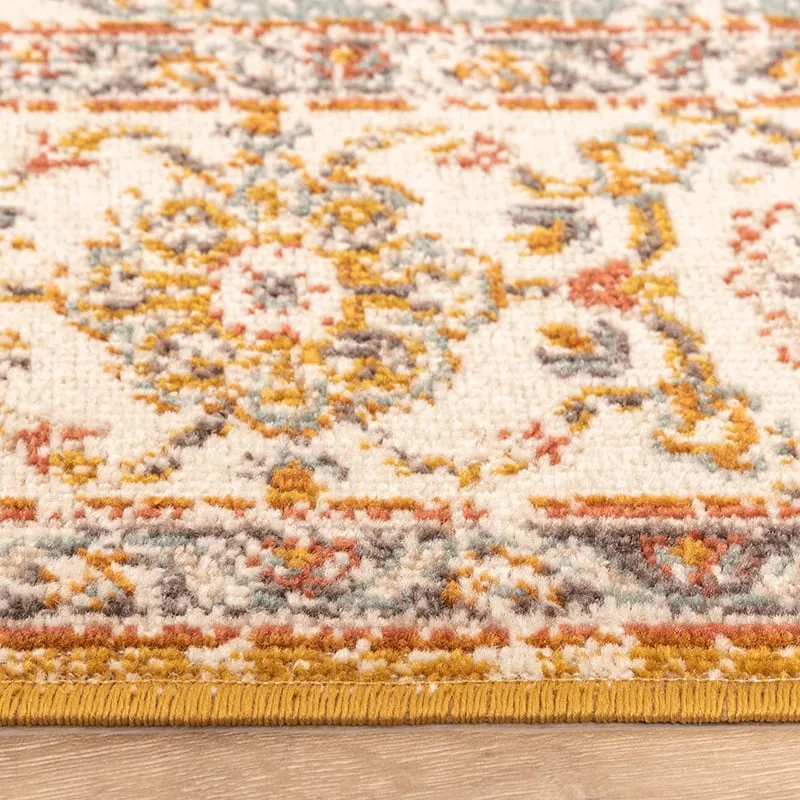 Vintage Teppich - Thirza Medaillon Ockergelb Bunt