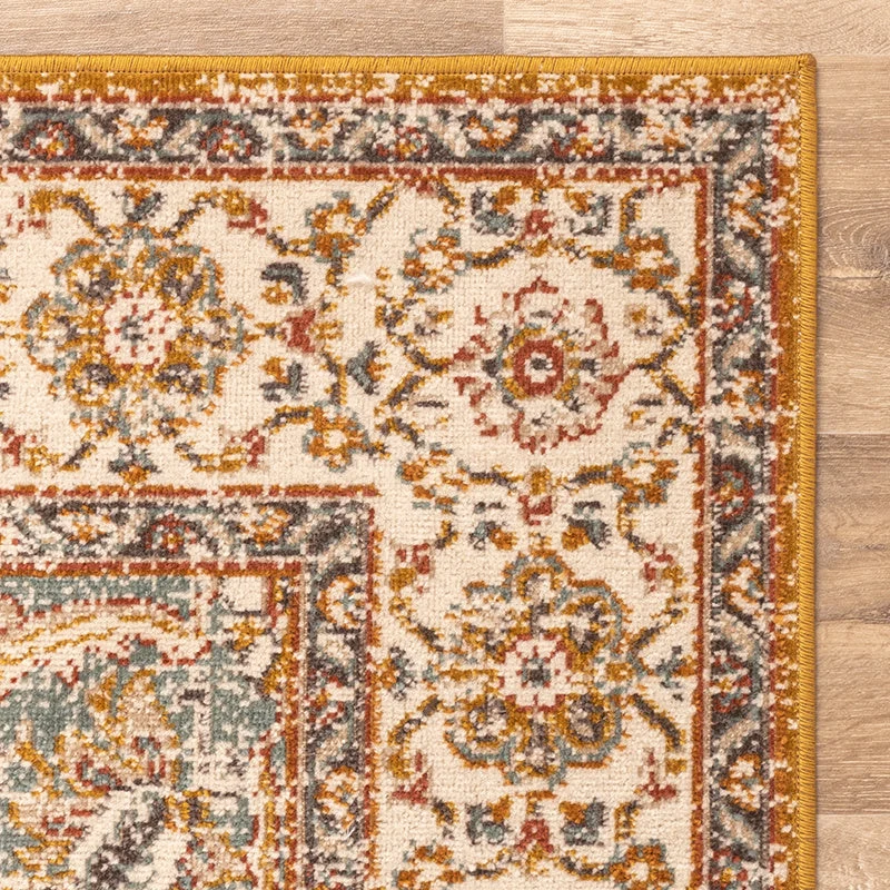 Vintage Teppich - Thirza Medaillon Ockergelb Bunt