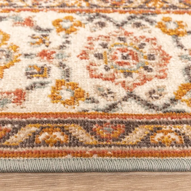 Vintage Teppich - Thirza Medaillon Hellblau Bunt