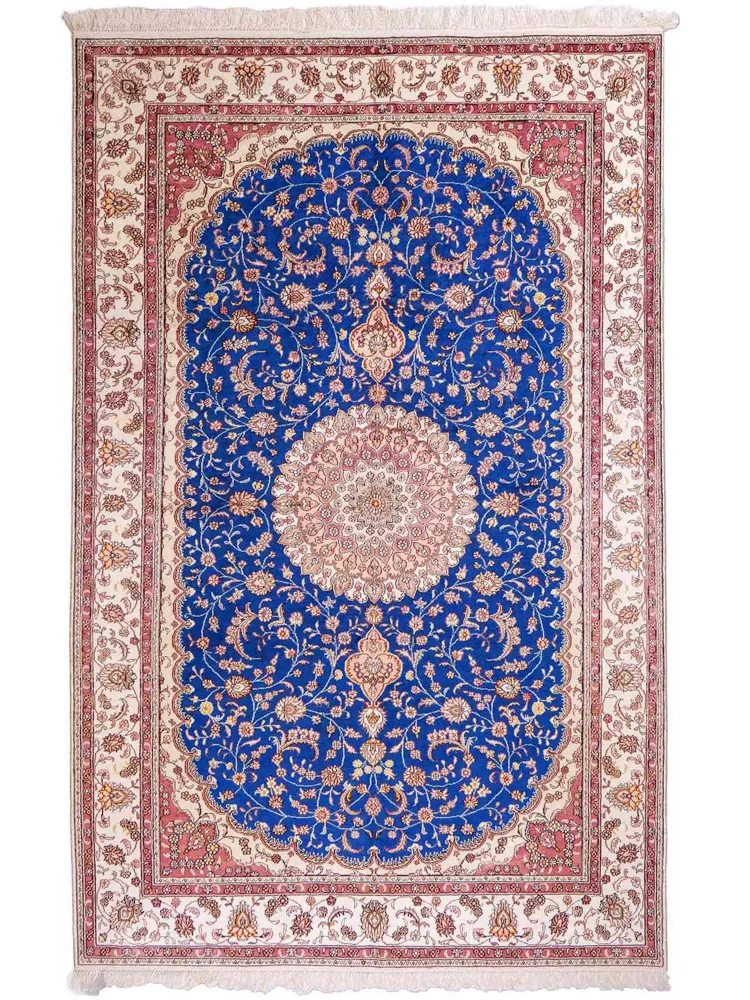 China Seide Teppich 155x247cm - Orientteppich - blau