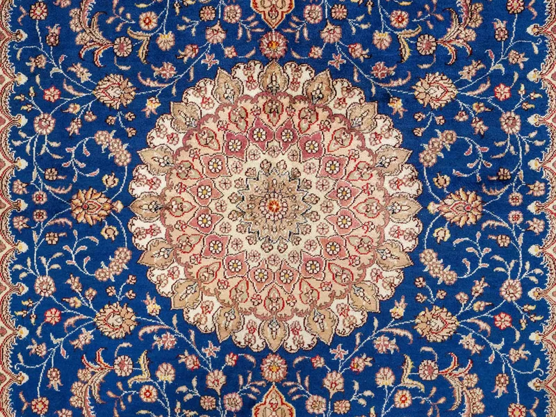 China Seide Teppich 155x247cm - Orientteppich - blau