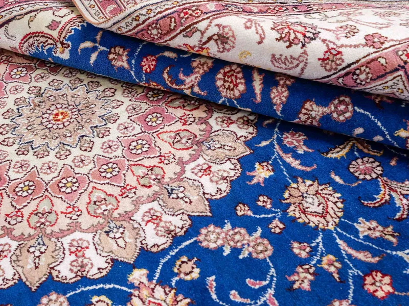 China Seide Teppich 155x247cm - Orientteppich - blau