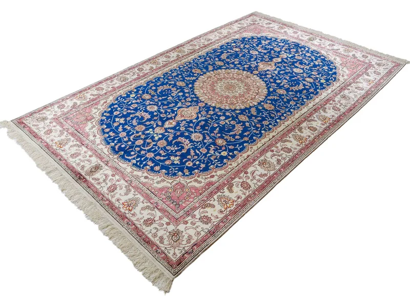 China Seide Teppich 155x247cm - Orientteppich - blau
