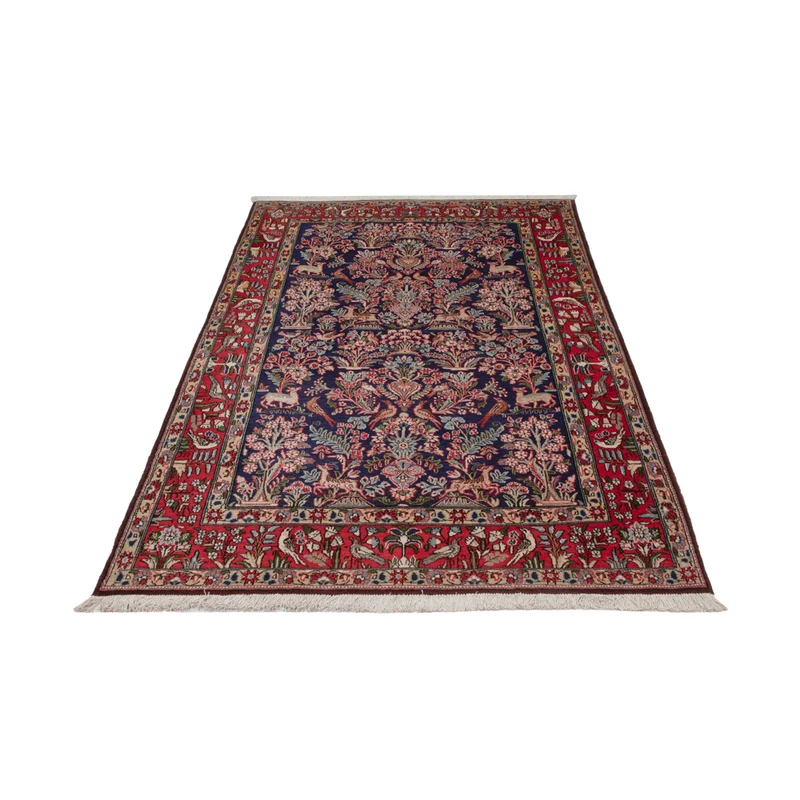 Ghom Teppich 138x206cm - Perserteppich - dunkelblau