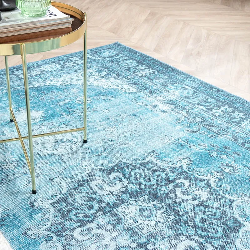 Teppich Vintage - Estate Medaillon Hellblau