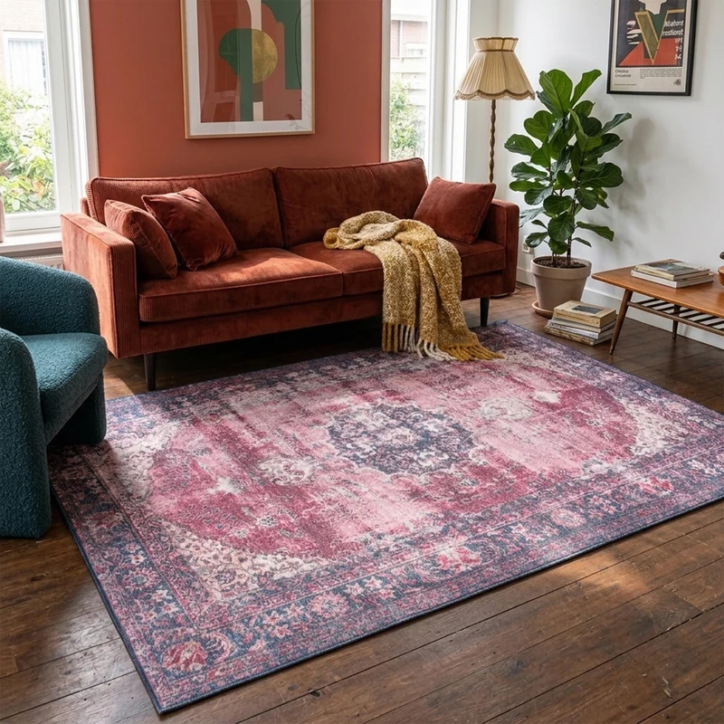 Teppich Vintage - Estate Medaillon Bordeaux Rot Outlet