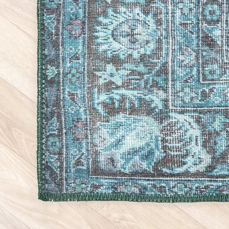 Teppich Vintage - Estate Medaillon Blau Grün