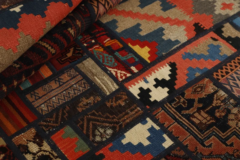 MY-RUG Teppich "Modern Patchwork " Geometrische Muster, Handgeknüpft