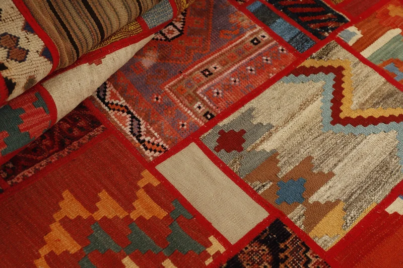 MY-RUG Teppich "Modern Patchwork " Geometrische Muster, Handgeknüpft