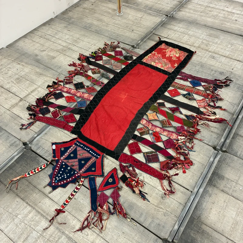 Orient Wandbehang Nomaden Wandteppich Tuch Fransen Bunt Rot Gebraucht