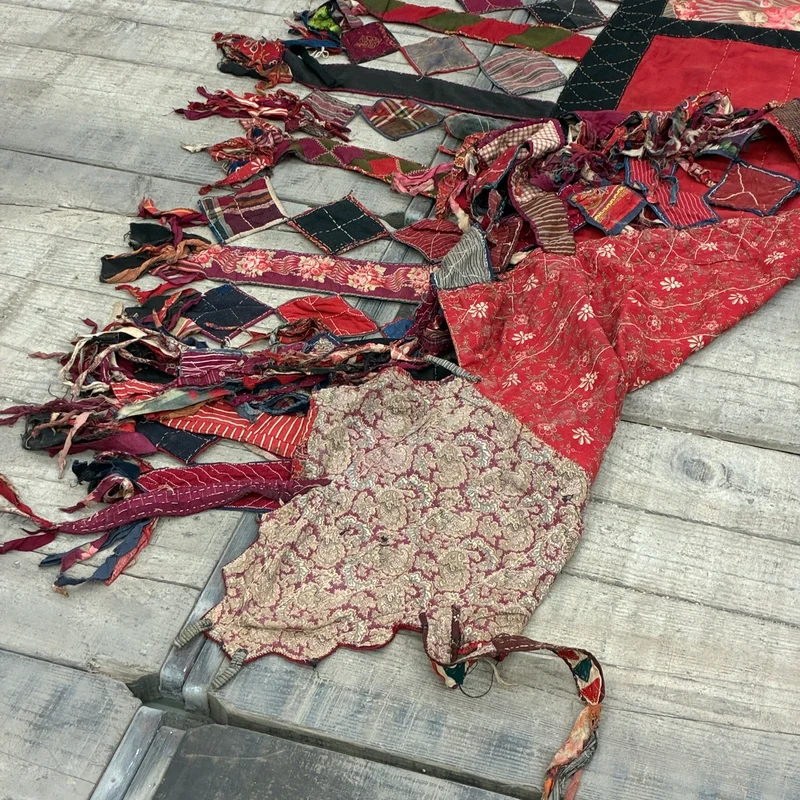 Orient Wandbehang Nomaden Wandteppich Tuch Fransen Bunt Rot Gebraucht