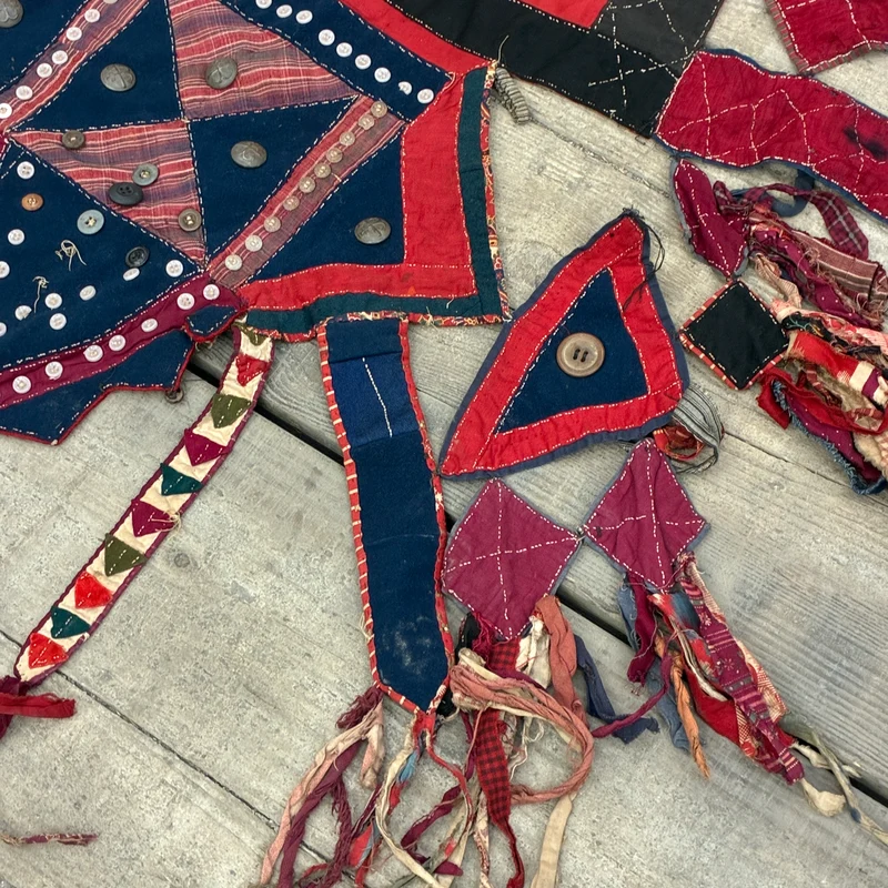 Orient Wandbehang Nomaden Wandteppich Tuch Fransen Bunt Rot Gebraucht
