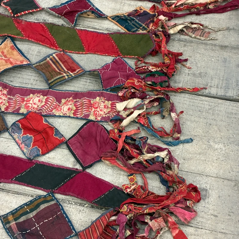 Orient Wandbehang Nomaden Wandteppich Tuch Fransen Bunt Rot Gebraucht