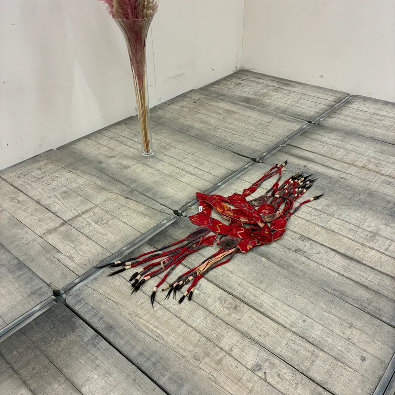 Orient Wandbehang Nomaden Schmuckbehang Tierbekleidung Quasten Rot Bunt Gebraucht
