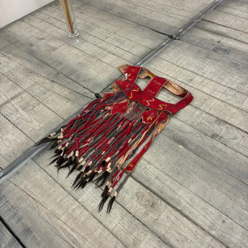 Orient Wandbehang Nomaden Schmuckbehang Tierbekleidung Quasten Rot Bunt Gebraucht