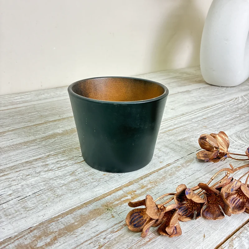 Übertopf Pflanztopf Gefäß Schwarz Bronze Blumentopf