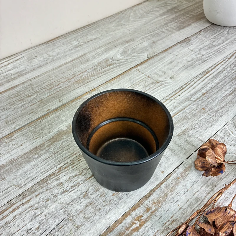 Übertopf Pflanztopf Gefäß Schwarz Bronze Blumentopf