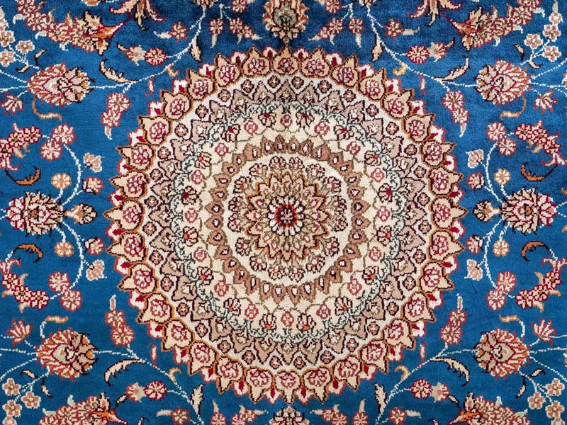 China Seide Teppich 149x240cm - Orientteppich - blau