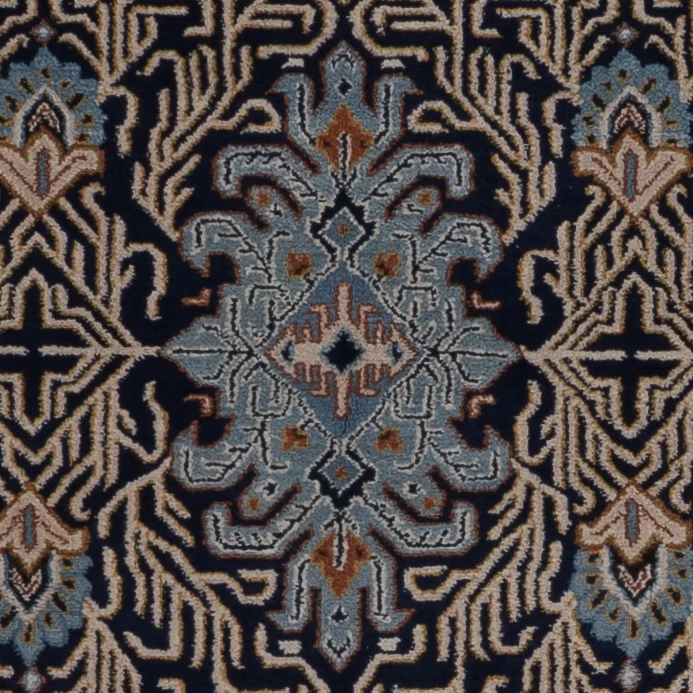 Keshan Teppich 134x208cm - Perserteppich - petrolblau