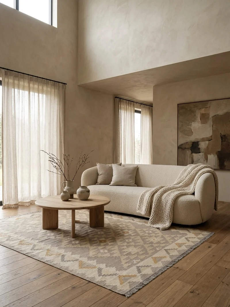 Kelim Gashgai · Handgewebt – Beige, 228x171 cm
