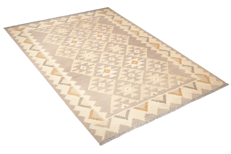 Kelim Gashgai · Handgewebt – Beige, 228x171 cm