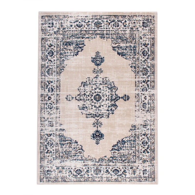 Teppich Vintage - Deep Medaillon Weiß Blau
