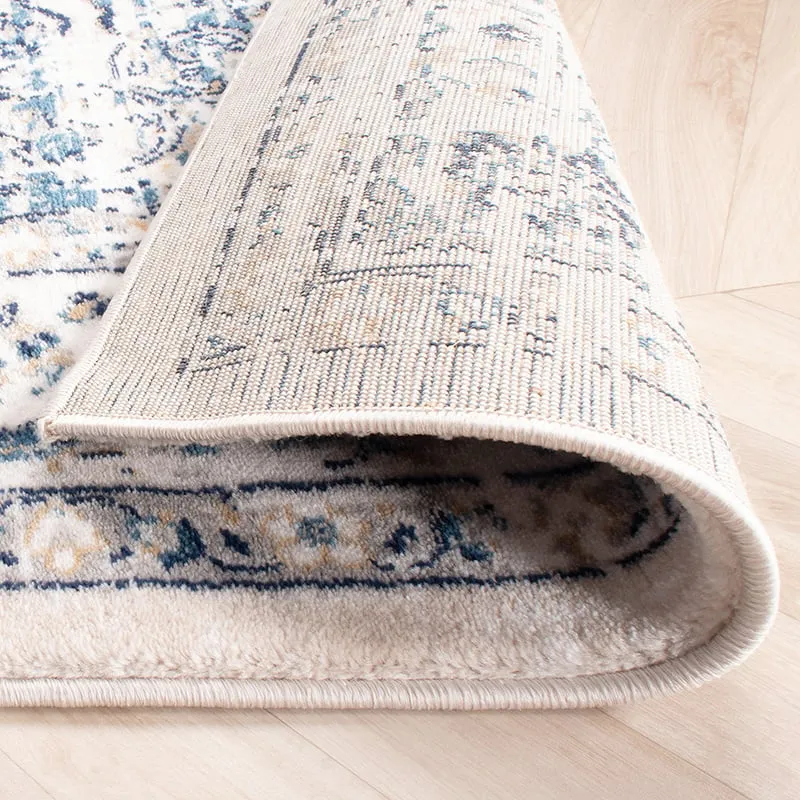 Teppich Vintage - Deep Medaillon Weiß Blau