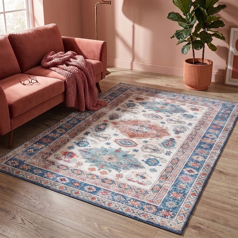 Teppich Vintage - Azara Yasmin Hellblau