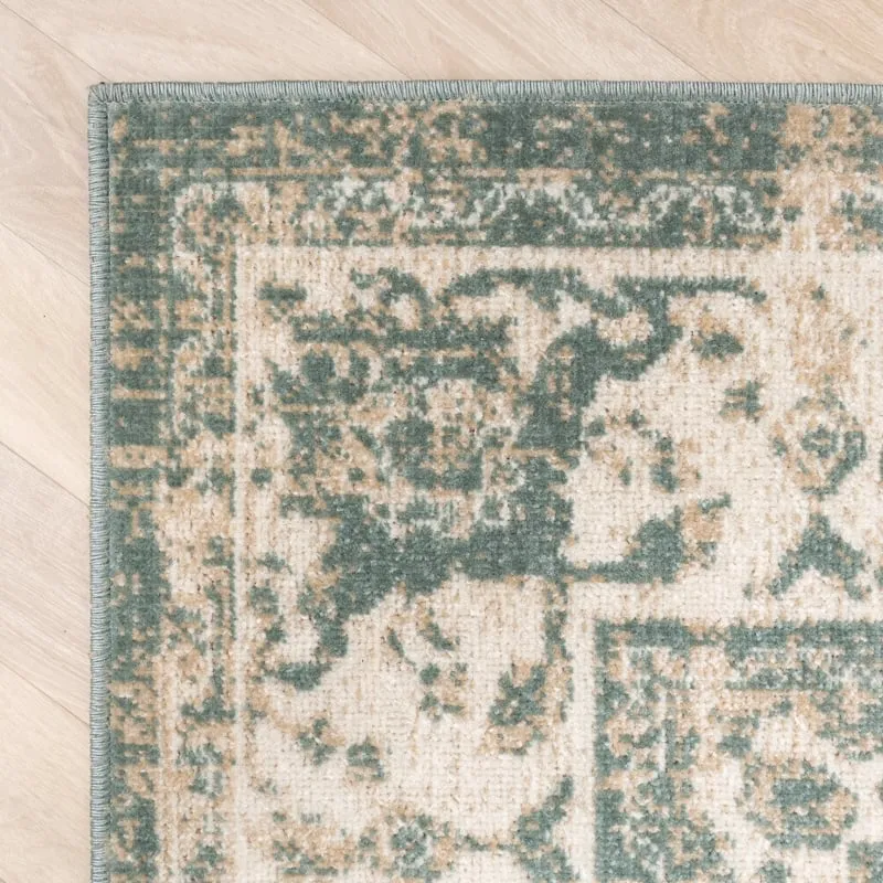 Teppich Vintage - Spring Medaillon Grün Creme