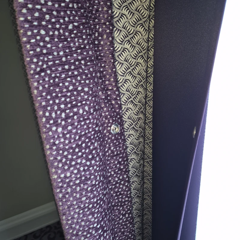 Luxus Vorhänge Gardinen Set 221x366 Hotel Atlantic Hamburg Lila Violett Beige Gemustert