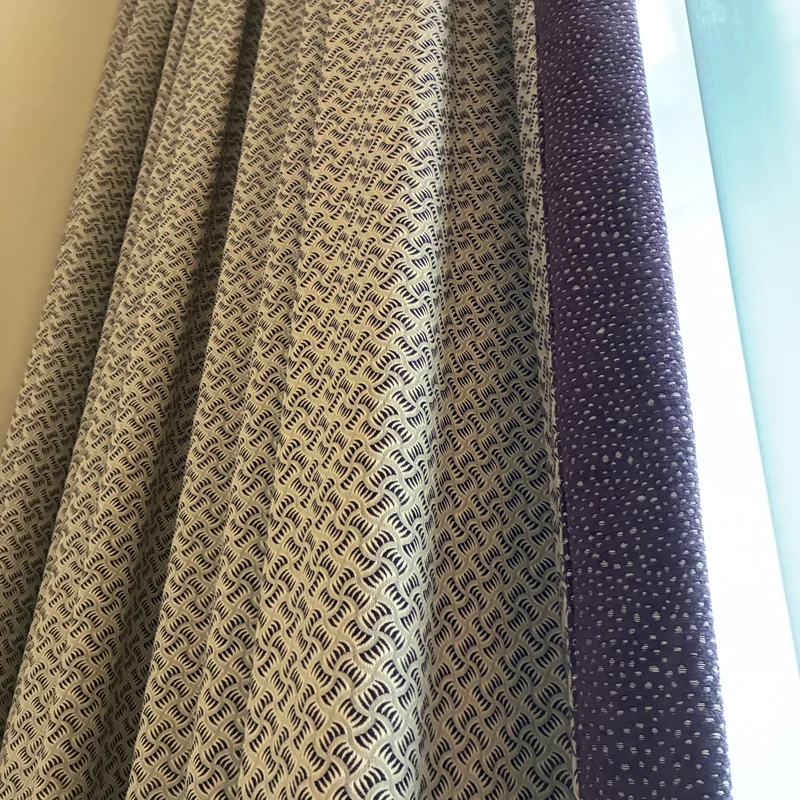 Luxus Vorhänge Gardinen Set 221x366 Hotel Atlantic Hamburg Lila Violett Beige Gemustert