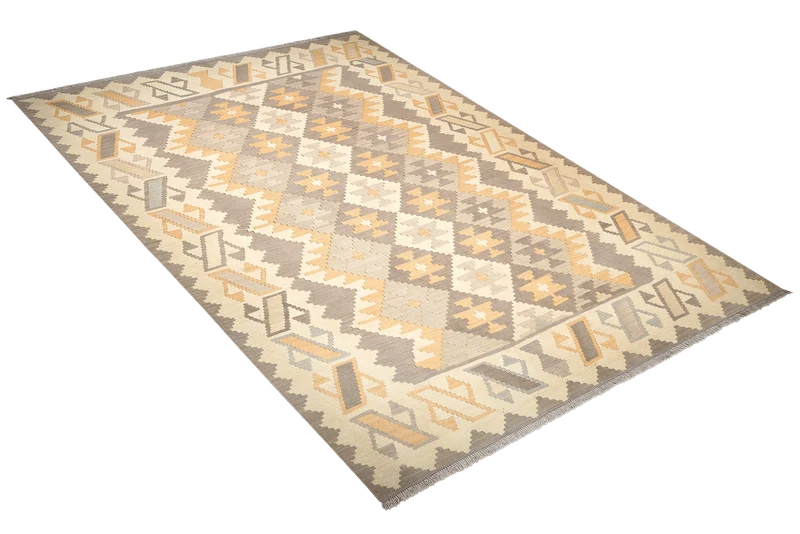 Kelim Gashgai · Handgewebt – Beige, 285x201 cm