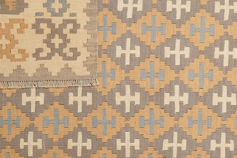 Kelim Gashgai · Handgewebt – Grau, 231x175 cm