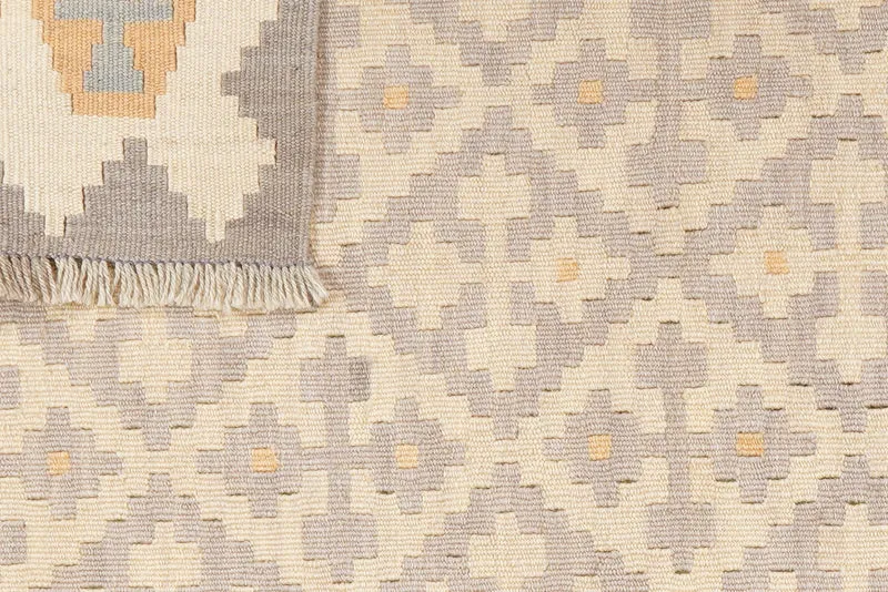 Kelim Gashgai · Handgewebt – Grau, 144x103 cm