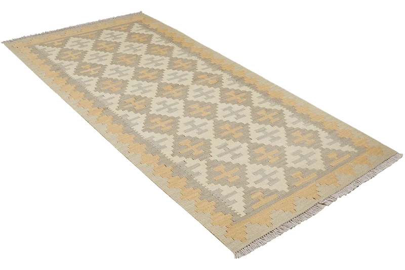 Kelim Gashgai · Handgewebt – Beige, 191x83 cm
