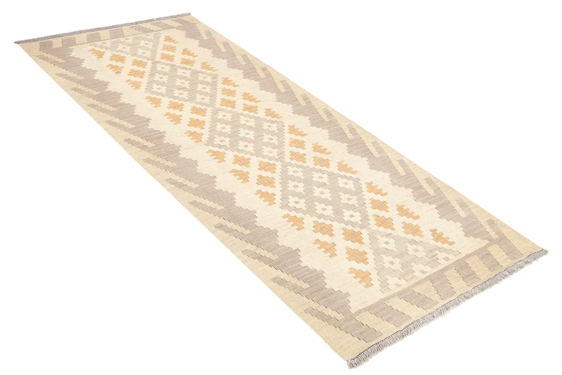Kelim Gashgai · Handgewebt – Beige, 197x84 cm