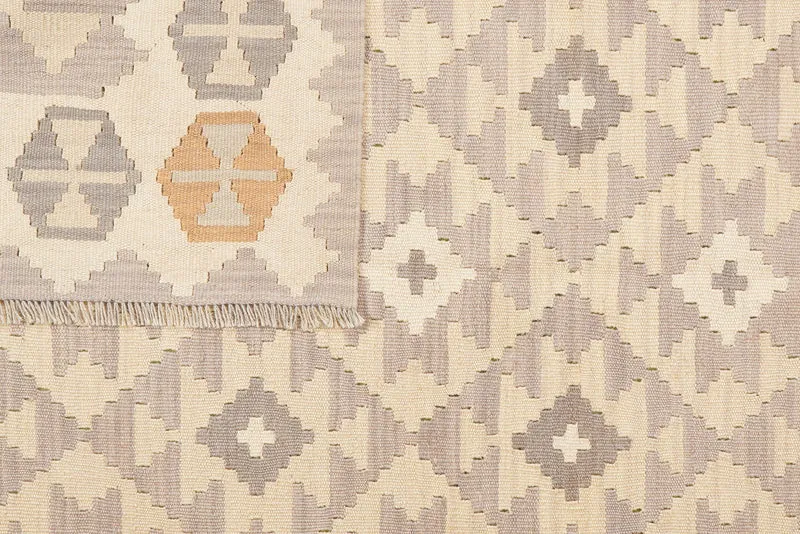 Kelim Gashgai · Handgewebt – Grau, 234x174 cm