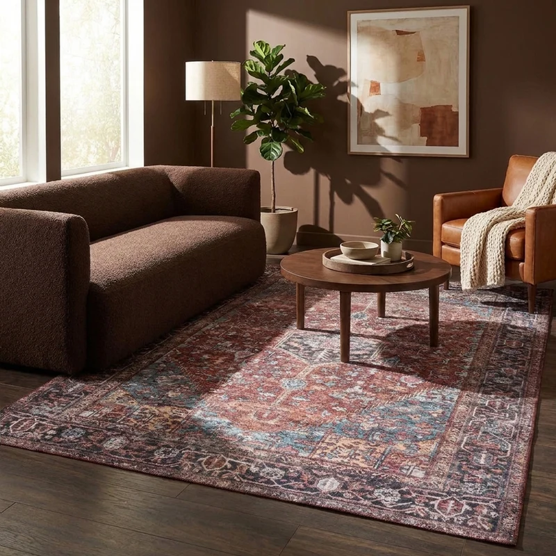 Teppich Vintage - Lugan Bordeaux Rot