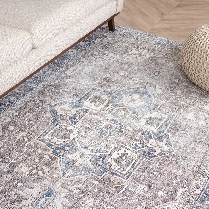 Teppich Vintage - Lugan Taupe Blau