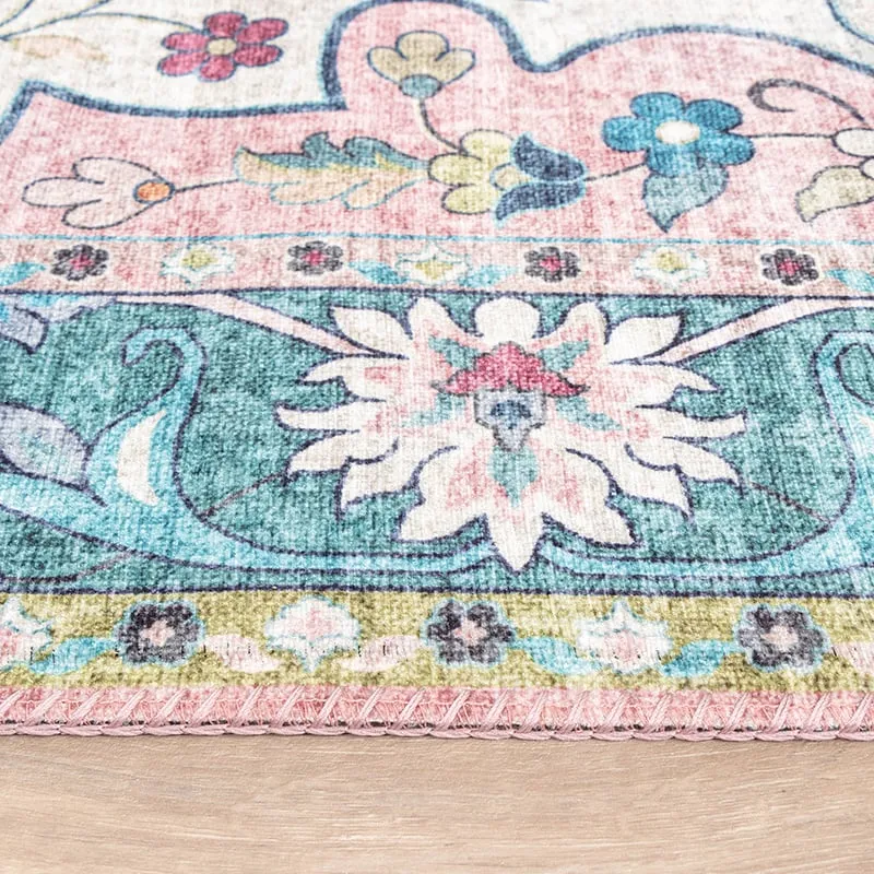 Teppich Vintage - Lily Oriental Blau Rosa