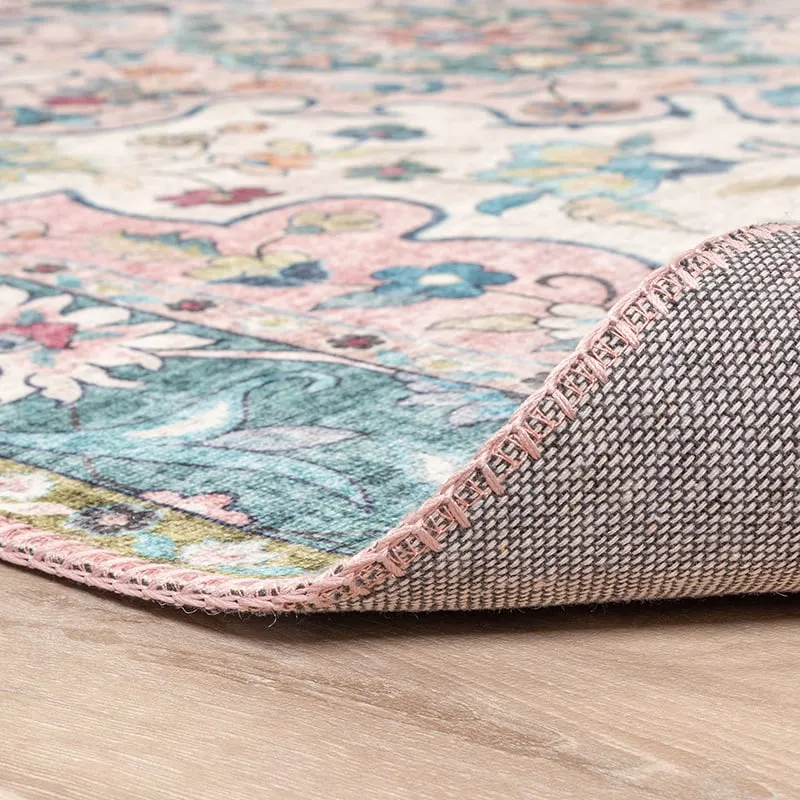 Teppich Vintage - Lily Oriental Blau Rosa