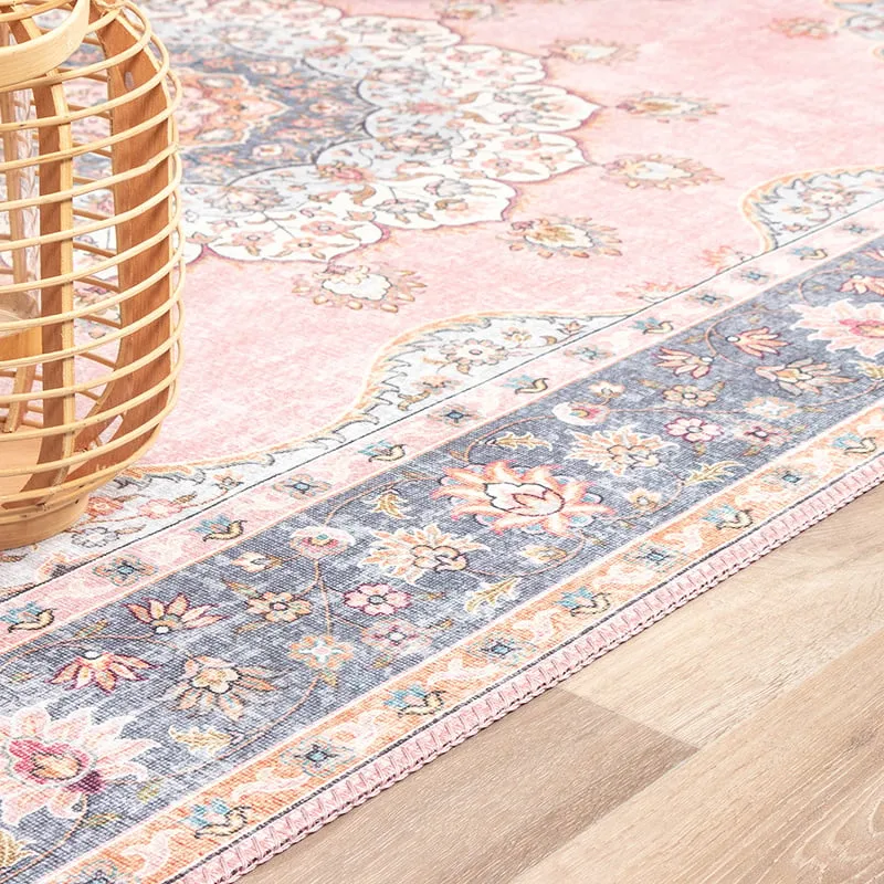 Teppich Vintage - Lily Medaillon Rosa