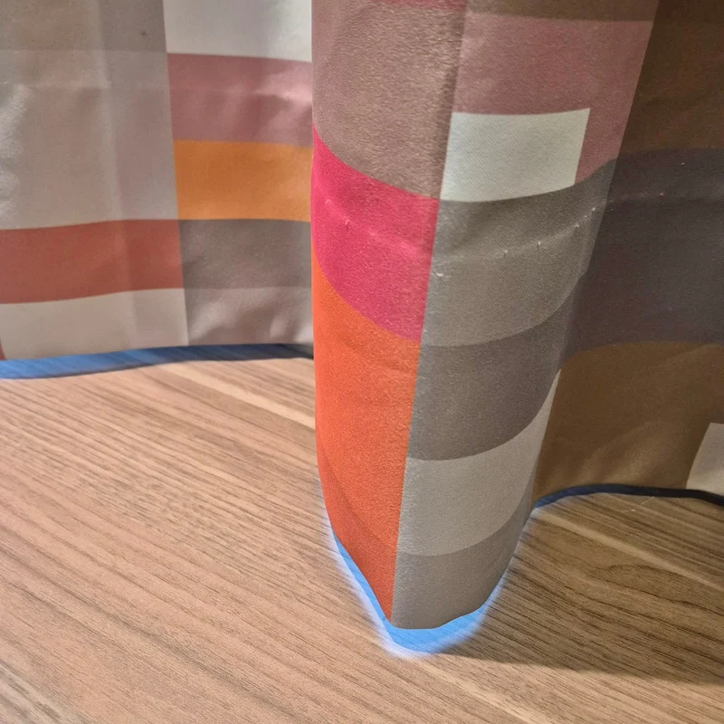 Gardine Grau 100x200 Kästenmuster Stoff Verdunkler Vorhang Gebraucht